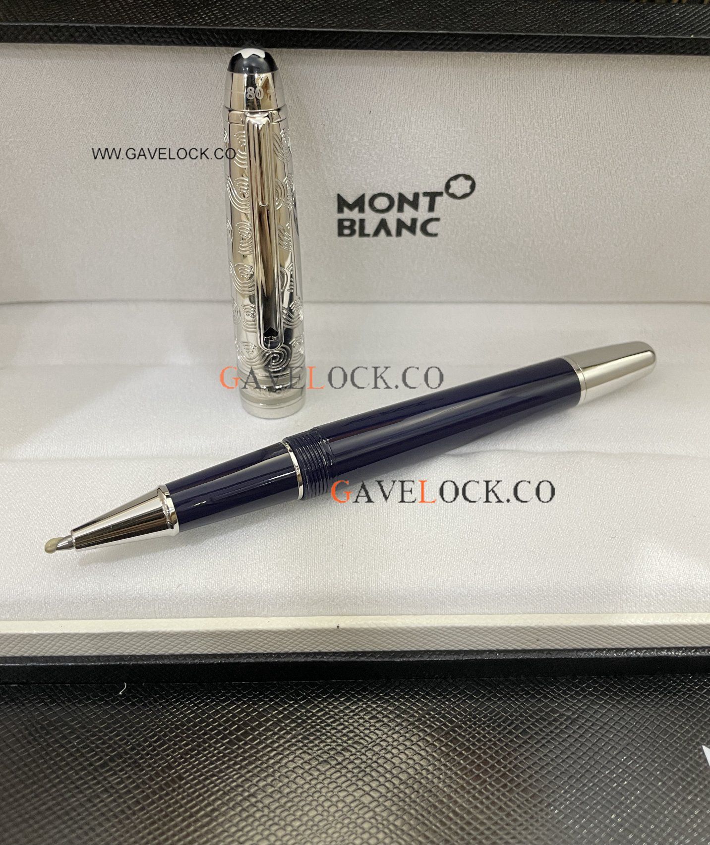 AAA Copy Montblanc 80 days Classique Doue 145 Blue Resin Rollerball Pen